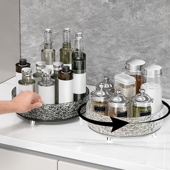 Lazy Susan Kitchen Storage Turntable Organizer – 360° Spinning Cabinet Tray for Pantry, Refrigerator, Countertop, Condiments, Spices, Cosmetics