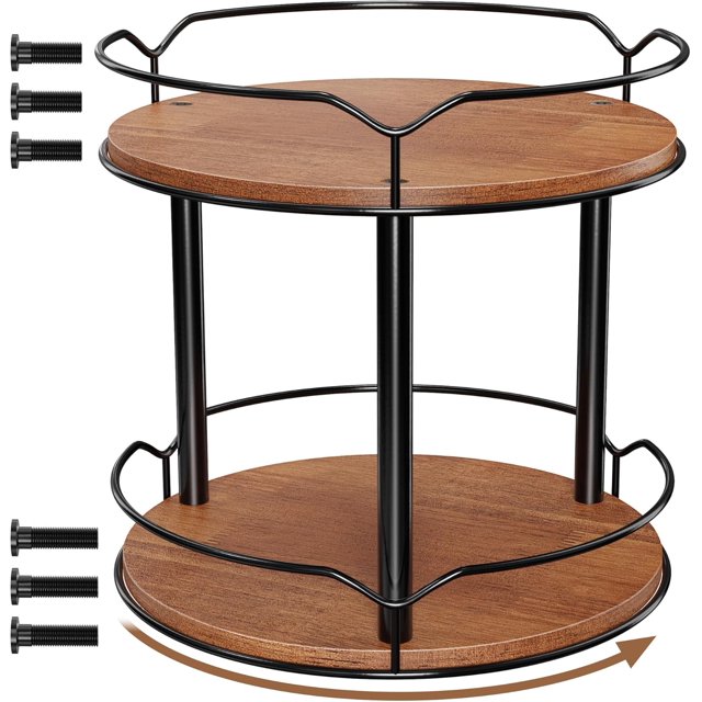 Lazy Susan Organizer 2 Tier Turntable Spice Rack for Table Top