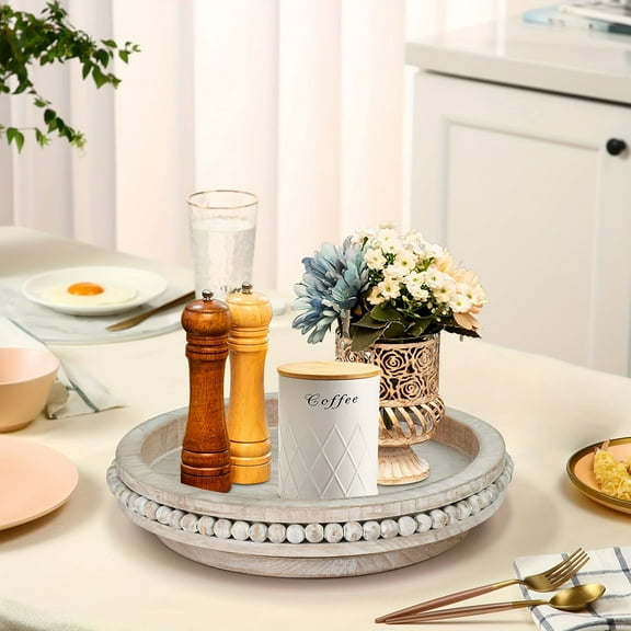 Lazy Susan Organizer For Cabinet, Wooden Lazy Susan Turntable For Spice And Seasoning Organization, Round Lazy Susan Under The Sink Organizer Or For Table Top, Lazy Susanfor Cologne Organizer For Men