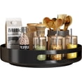 thumbnail image 1 of Lazy Susan Organizer Metal Steel Turntable 12 inch, SAYZH Rotating Spice Racks for Pantry Cabinet Cupboard Organizer Table Black, 1 of 7