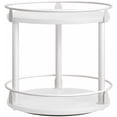 thumbnail image 1 of Lazy Susan Organizer, Rotating Spice Rack, 2 Tier Spice Turntable Organizer, Industrial Turntable Spice Holder, for Kitchen Countertop, Compact and Versatile, White SR22WW, 1 of 6