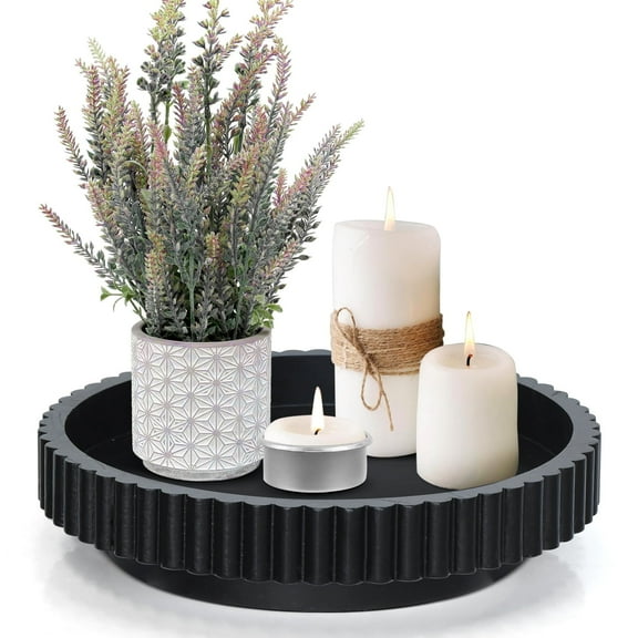 Wooden Rotating Lazy Susan Organizer for Cabinet, Table Top, Kitchen, and Bathroom Vanity