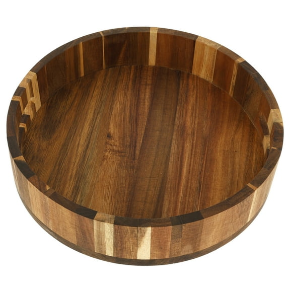 Lazy Susan Organizer Wooden Turntable Tray Round Rotating Tray Multipurpose Lazy Susan Storage Plate for Cabinet Kitchen Countertop Dining Table