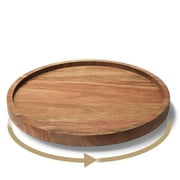 Danfoxer Lazy Susan Organizer for Kitchen,Acacia Wood Turntable for Cabinet,Pantry,Table,Countertop,Vanity,Spice Rack,Small