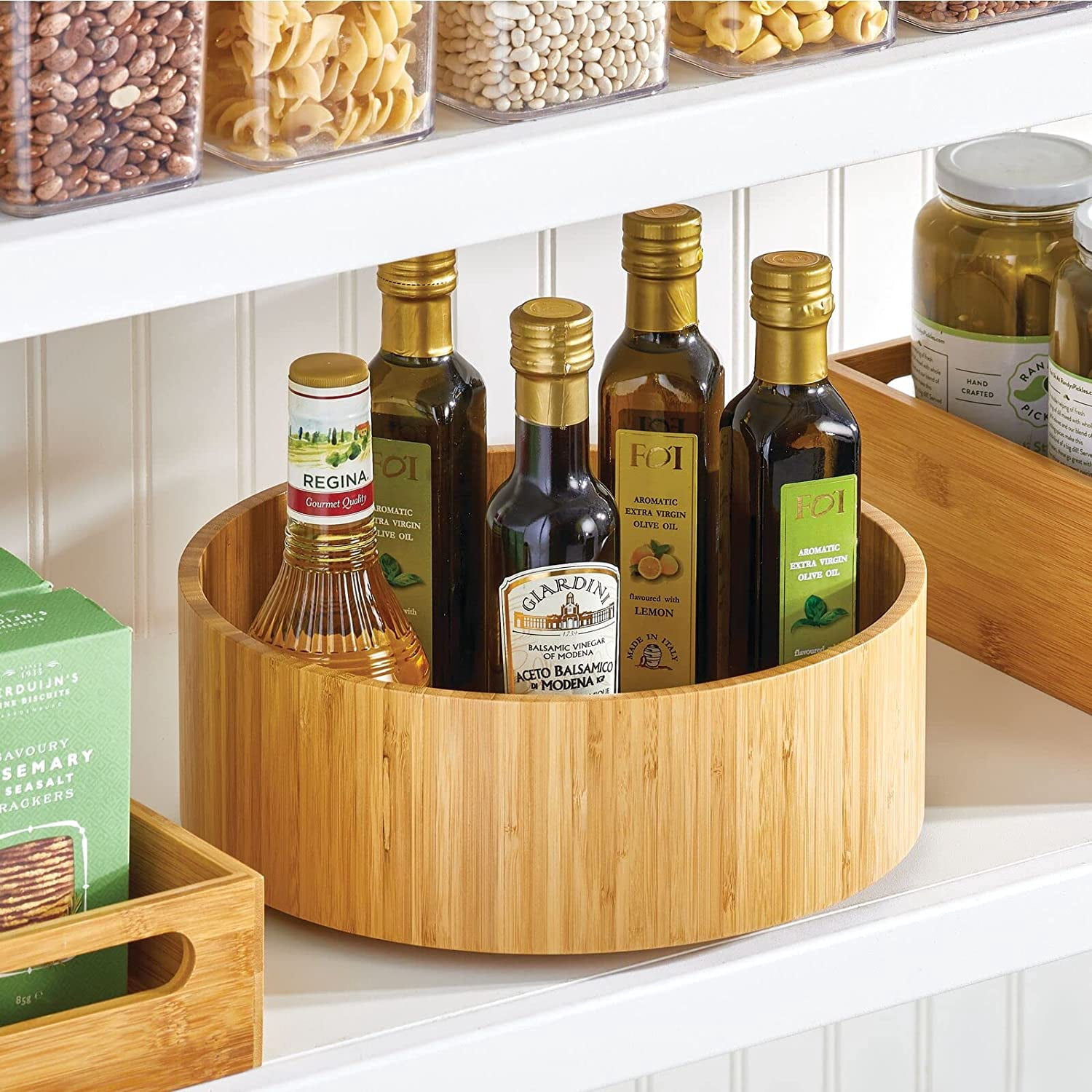 Lazy Susan Turntable Bamboo Spinner for Kitchen Cabinet, Pantry, Fridge ...