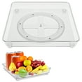 thumbnail image 1 of Lazy Susan Turntable Organizer for Cabinet Clear Susan Organizer 360°Spinning Turntable Organizers with 4 Suction Pad Square Rotating Storage Rack Mul Turntable Spice Rack,10.6 x 7.5 Inch, 1 of 9