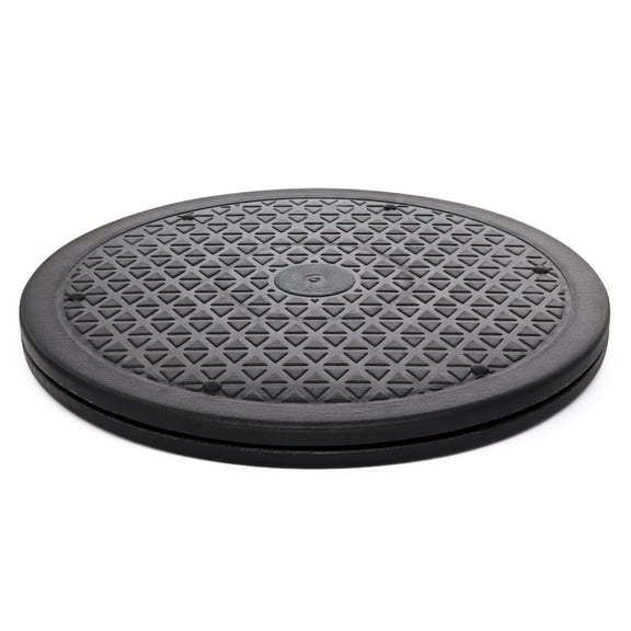 5 Pack 10 Inch Lazy Susan Turntable Organizer, Non Skid Large Lazy Susan Turntable for Cabinet, Computer or Laptop, Plastic Turn Table, Black - by RamPro