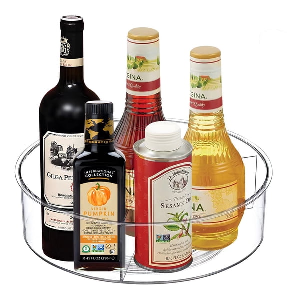 Lazy Susan turntable kitchen storage organizer, 360-degree rotating round lazy Susan cabinet turntable