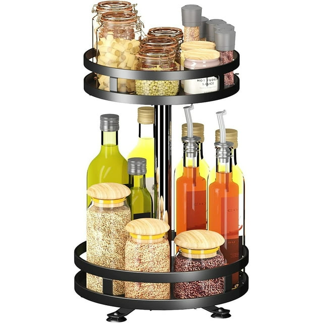 Lazy Susans Organizer, 2 Tier Lazy Susan Turntable Rotating Storage ...