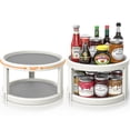 thumbnail image 1 of Lazy Susans Organizer, 2 Tier Rotating Spice Rack, 10 inch Non-Skid Lazy Susan Turntable Rack for Cabinet, Kitchen, Fridge, Bathroom Makeup Vanity Countertop, Under Sink Organizing(Set of 2), 1 of 7