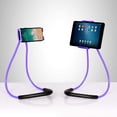 thumbnail image 1 of Lazy Tablet Bracket, Adjustable Rotating Gooseneck Mount with Multiple Function (Bright Purple), 1 of 2