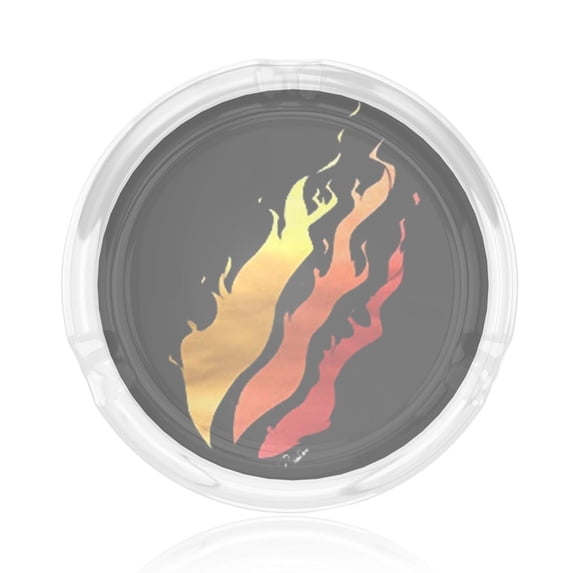 Lazy Tribe Preston-Playz Round Glass Ashtray 3d Printing For Indoor And Outdoor, Home, Office, Tabletop Decoration (3.5" Diameter)