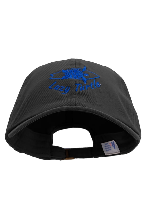Lazy Turtle Surf Club Embroidered Normal Dyed Washed Caps - Black OSFM