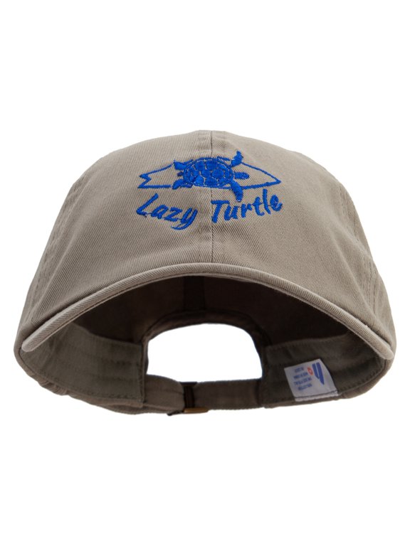 Lazy Turtle Surf Club Embroidered Normal Dyed Washed Caps - Olive OSFM