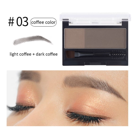Lazy Two-Color Eyebrow Powder with Brush - Waterproof, Natural Finish, All-in-One Brow Sculpting Kit, Wax and Powder Duo, Lightweight, Easy Application, Professional Makeup, Women, 0.07oz, 1 Kit
