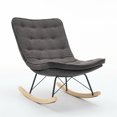 thumbnail image 1 of Lazy Upholstered Rocking Chair, Comfortable Lounge Chair with Wide Backrest and Seat Wood Base, Rocker Armless Chairs, Reading Rocker for Living Room Bedroom, 1 of 8