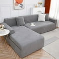thumbnail image 1 of Lazy sofa cover, jacquard waterproof sofa cover, living room anti dirt, anti cat scratch sofa protective cover (dark grey,Large), 1 of 7