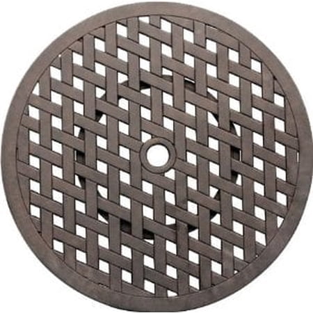 Lazy susan turntable 21 inch cast aluminum platform rotates 360 degrees Desert Bronze with umbrella hole.