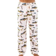 Lazy One Men's Novelty Pajama Pants – Funny Cotton Sleep Pants with Elastic Waistband & Pockets, Asleep At The Reel, Medium