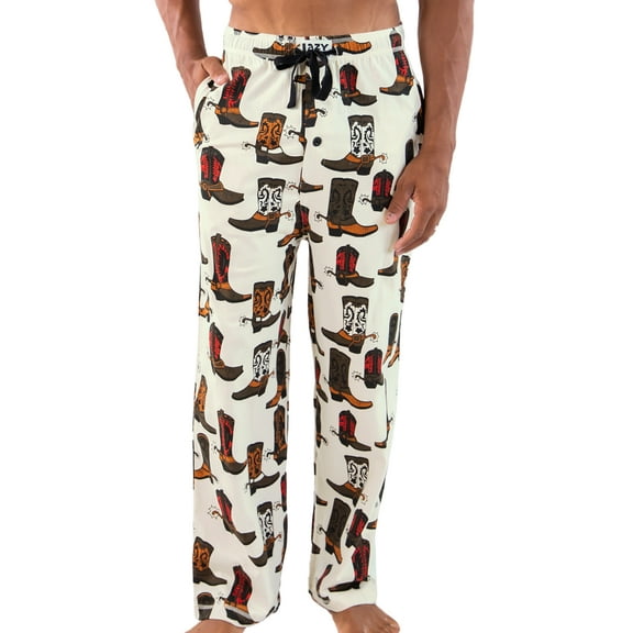 LazyOne Animal Pajama Pants for Men, Male Pajamas, Boots, Small