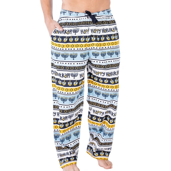 LazyOne Animal Pajama Pants for Men, Male Pajamas, Hanukkah
