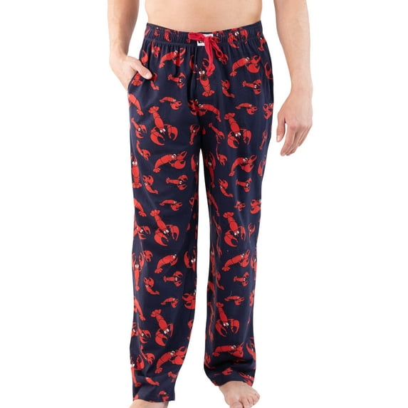 LazyOne Animal Pajama Pants for Men, Male Pajamas, Lobster, Small