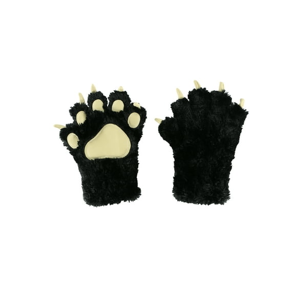 LazyOne Animal Paw Mittens for Adults and Kids, Black Bear