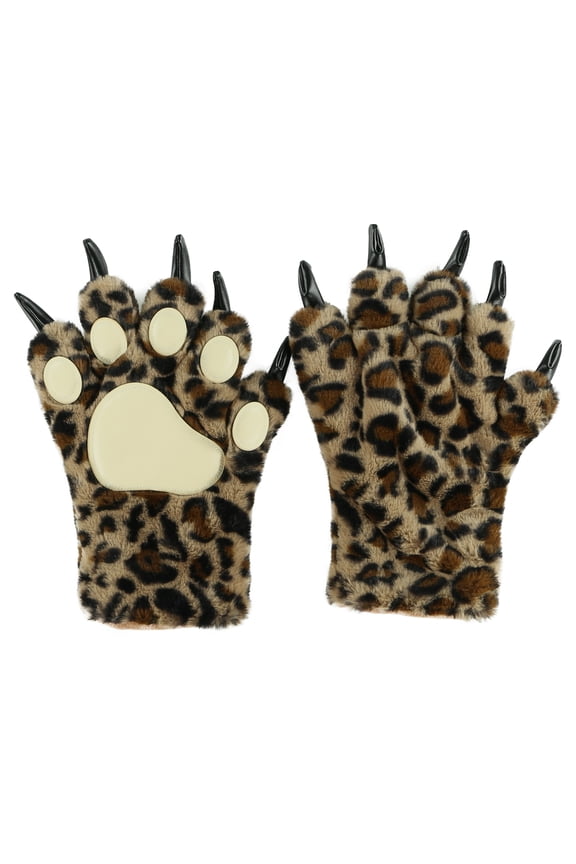 LazyOne Animal Paw Mittens for Adults and Kids, Costumes (Leopard, Small)