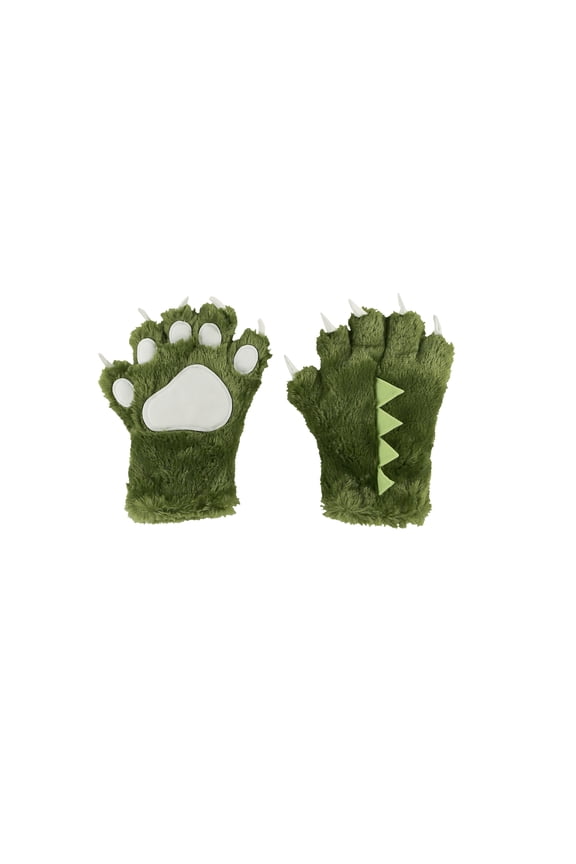 LazyOne Animal Paw Mittens for Adults and Kids, Dinosaur
