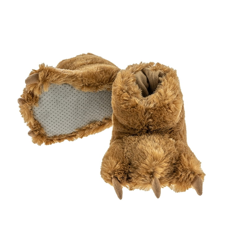 LazyOne Animal Paw Slippers, Brown Bear, Unisex, Furry, X-Large