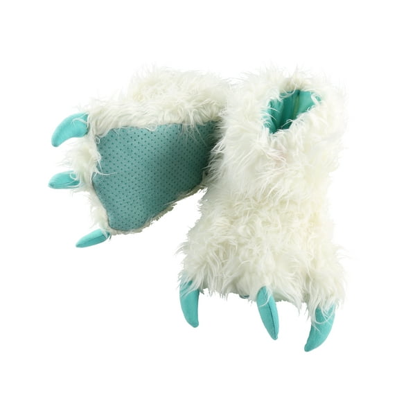LazyOne Animal Paw Slippers, Yeti, Child and Adult Unisex Furry Slipper, Small