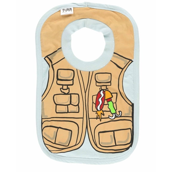 LazyOne Animal-Print Baby Bibs, Cute Baby Shower Gifts, One Size, Fly Fishing, Vest (Fishing, ONE SIZE)