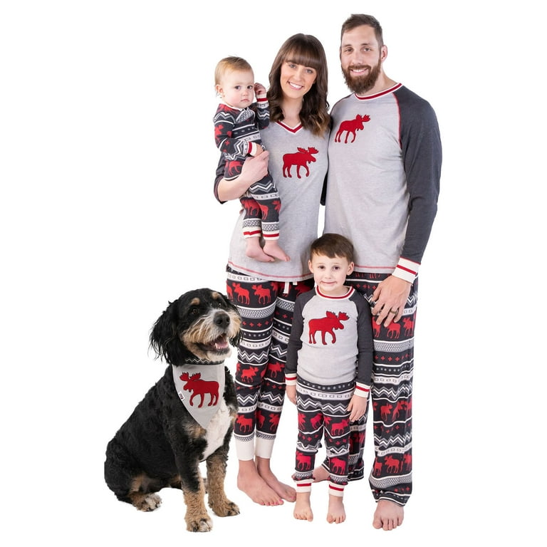 LazyOne Cabin Moose Family Matching Christmas Pajamas Set, Pajamas