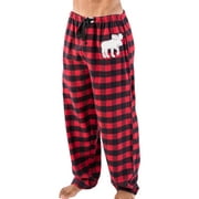LazyOne Flannel Pajama Pants for Men, Male Pajamas, Moose Plaid, X-small