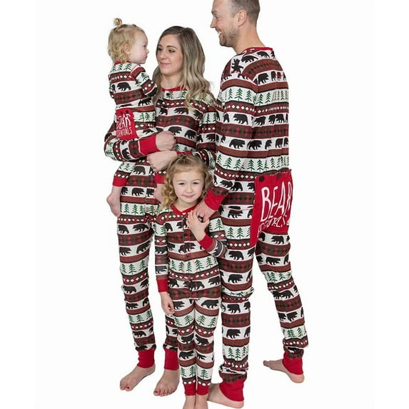 LazyOne Flapjacks, Pajamas for Baby & Kids, Teens, and Adults, One Piece Pajamas, Family Matching Pajamas (Bear Fair Isle, Xx-large)