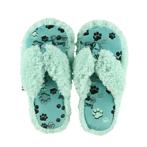 LazyOne Flip-Flop Spa Slippers for Women, Female Fuzzy House Slippers, Dog Mom