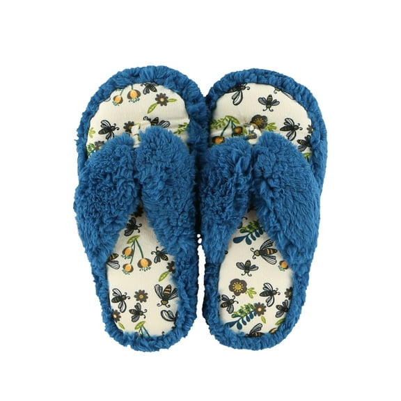 LazyOne Flip-Flop Spa Slippers for Women, Female Fuzzy House Slippers, Queen Bee