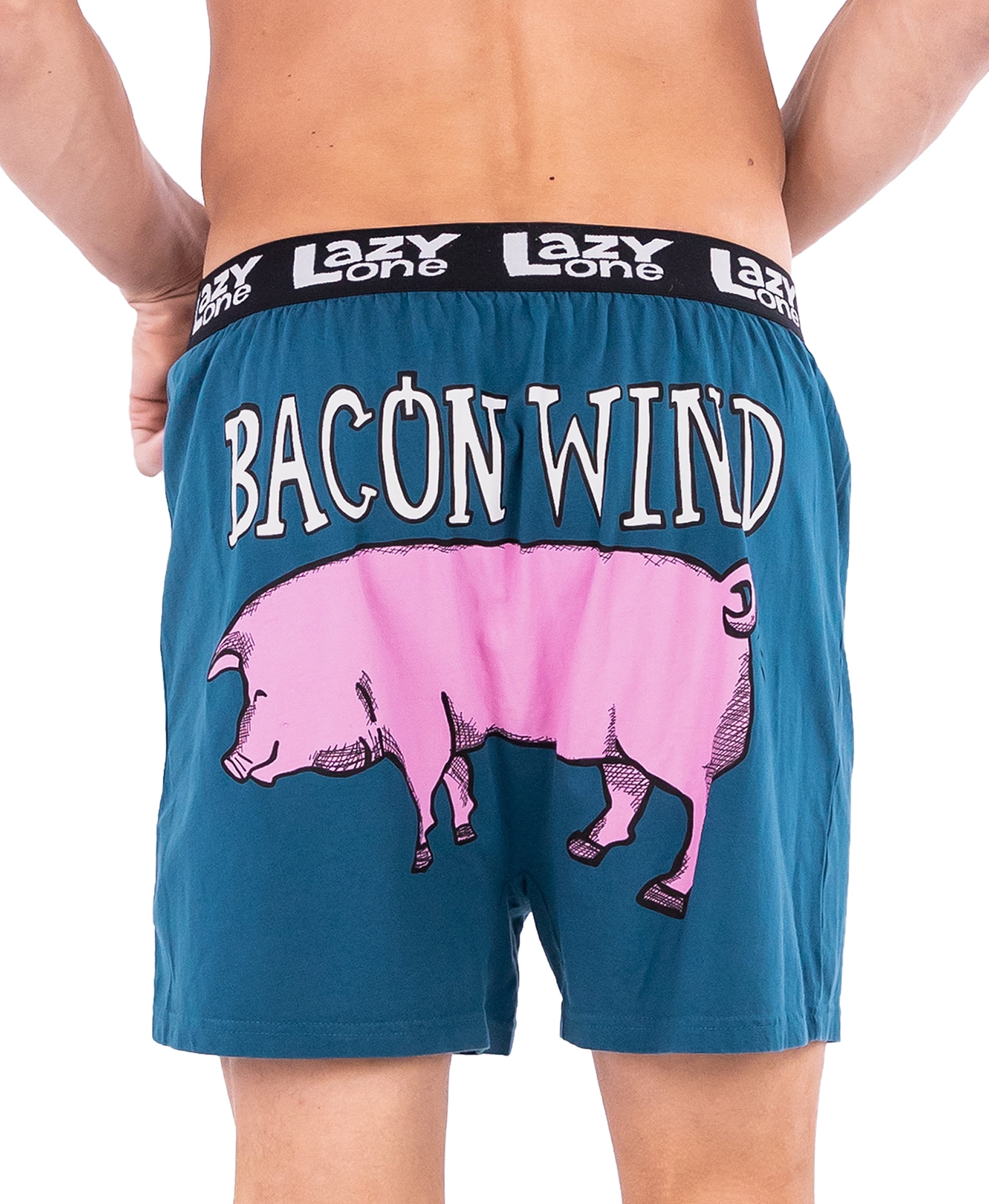 LazyOne Funny Animal Boxers, Bed Hog, Humorous Underwear, Gag Gifts for Men  (Large)