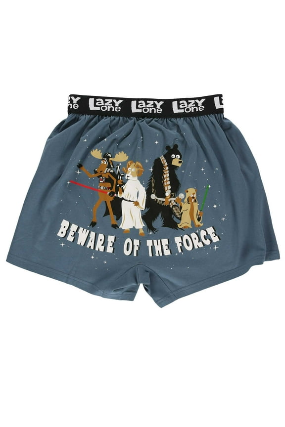 LazyOne Funny Animal Boxers, Beware the Force, Humorous Underwear, Gag Gifts for Men (Medium)