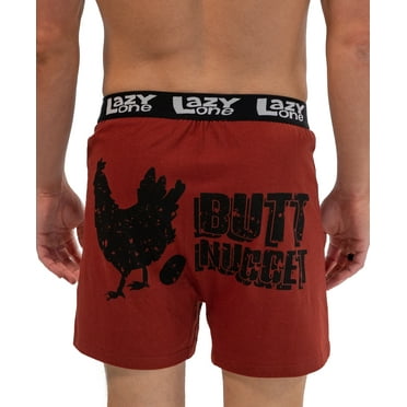 LazyOne Funny Animal Boxers, Butt Nugget, Humorous Underwear, Gag Gifts for Men (Small)