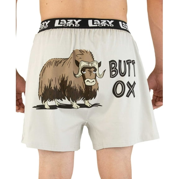 LazyOne Funny Animal Boxers, Butt Ox, Humorous Underwear, Gag Gifts for Men, Large