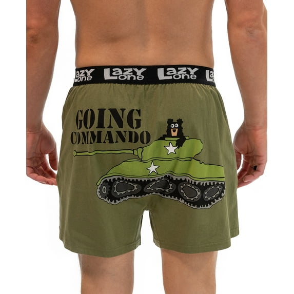 LazyOne Funny Animal Boxers, Novelty Boxer Shorts, Humorous Underwear, Gag Gifts for Men, Bear (Going Commando, Medium)