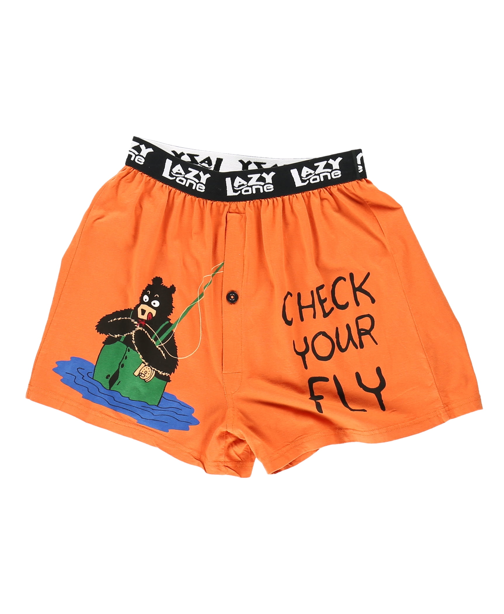 LazyOne Funny Animal Boxers, Fly Fishing, Humorous Underwear, Gag