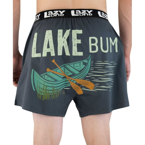 LazyOne Funny Animal Boxers, Lake Bum, Humorous Underwear, Gag Gifts for Men (Medium)