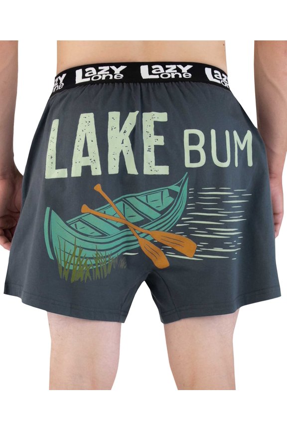 LazyOne Funny Animal Boxers, Lake Bum, Humorous Underwear, Gag Gifts for Men (Medium)