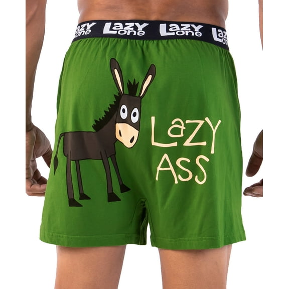 LazyOne Funny Animal Boxers, Novelty Boxer Shorts, Humorous Underwear, Gag Gifts for Men, Donkey (Lazy Ass, Xxx-large)