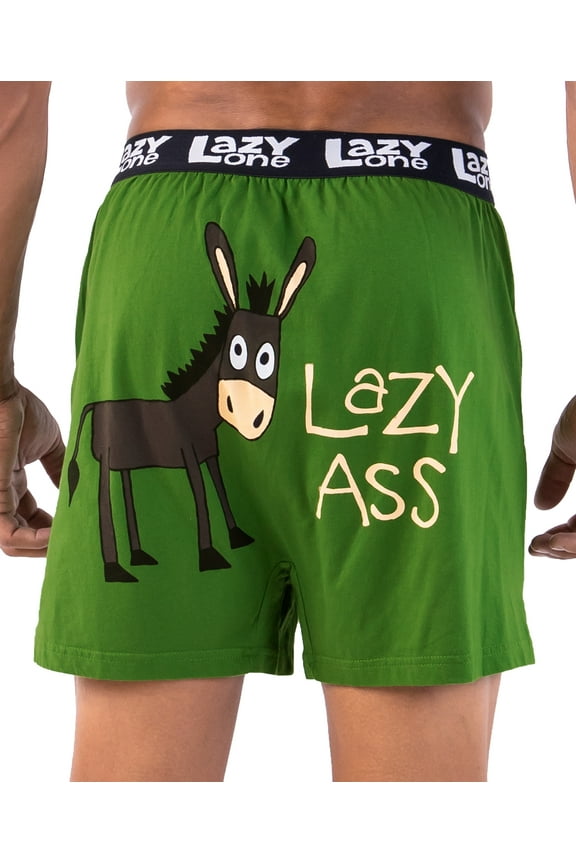 LazyOne Funny Animal Boxers, Novelty Boxer Shorts, Humorous Underwear, Gag Gifts for Men, Donkey (Lazy Ass, Xx-large)