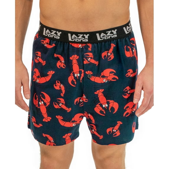 LazyOne Funny Animal Boxers, Novelty Boxer Shorts, Humorous Underwear, Gag Gifts for Men, Ocean, Sea (Lobster, X-large)