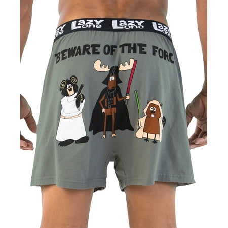 LazyOne Funny Animal Boxers, Novelty Boxer Shorts, Humorous Underwear, Gag Gifts for Men (Beware of the Force, XXX-LARGE)