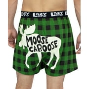 LazyOne Funny Animal Boxers, Moose Caboose, Humorous Underwear, Gag Gifts for Men, X-large